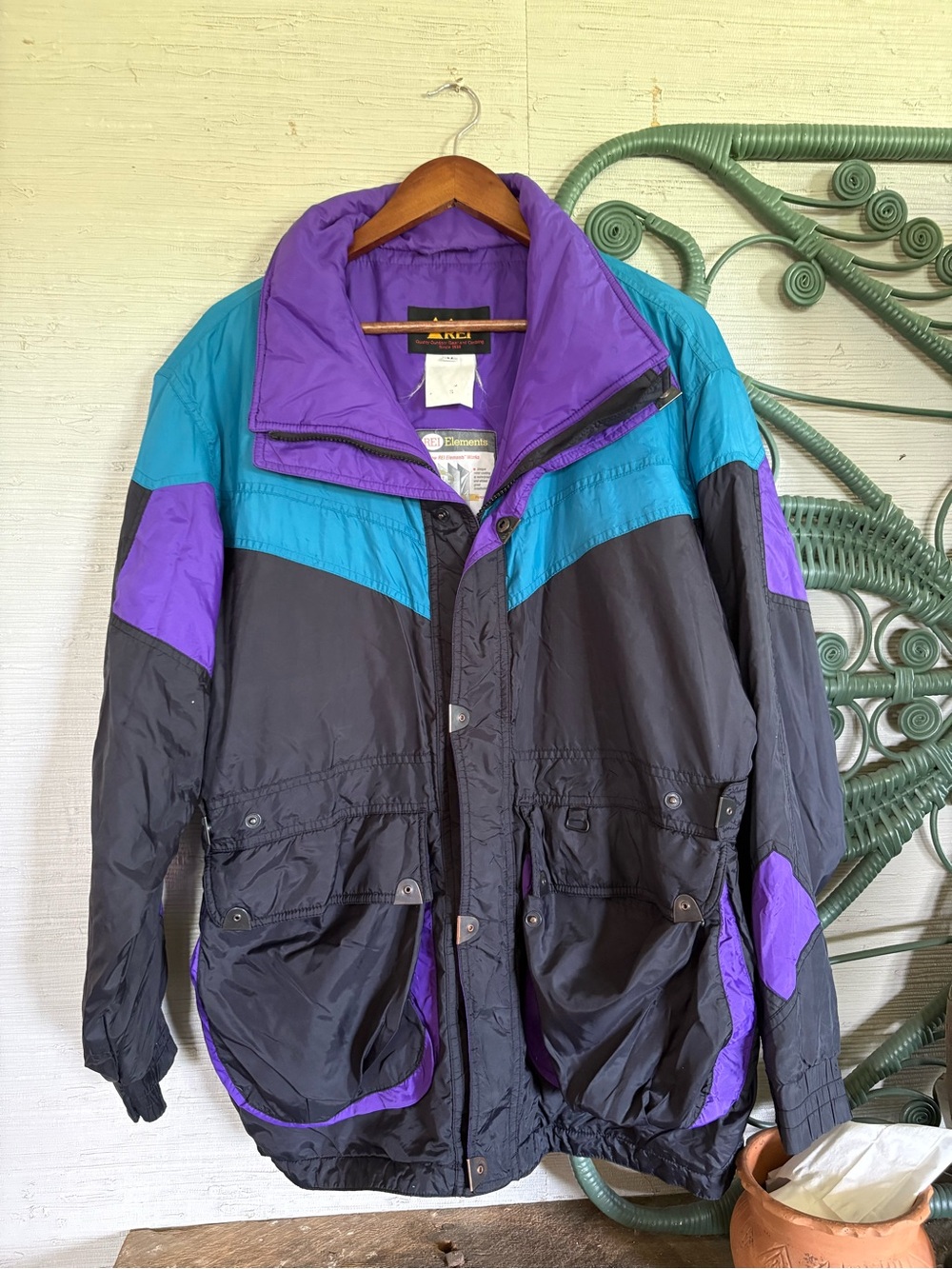 Vintage REI Colorblock Ski Jacket — Ladies Med.